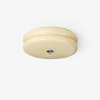 Plafonnier vintage Kean en Fer, Métal, Verre Chrome et beige