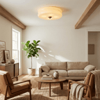 Plafonnier vintage Kean en Fer, Métal, Verre Chrome et beige