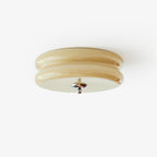 Plafonnier vintage Kean en Fer, Métal, Verre Chrome et blanc