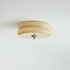 Plafonnier vintage Kean en Fer, Métal, Verre Doré et beige