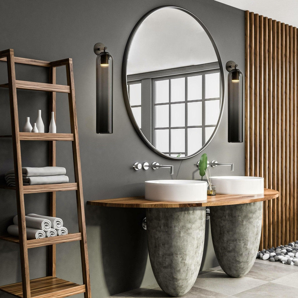 Applique murale moderne Arnvid en verre Sable nickel