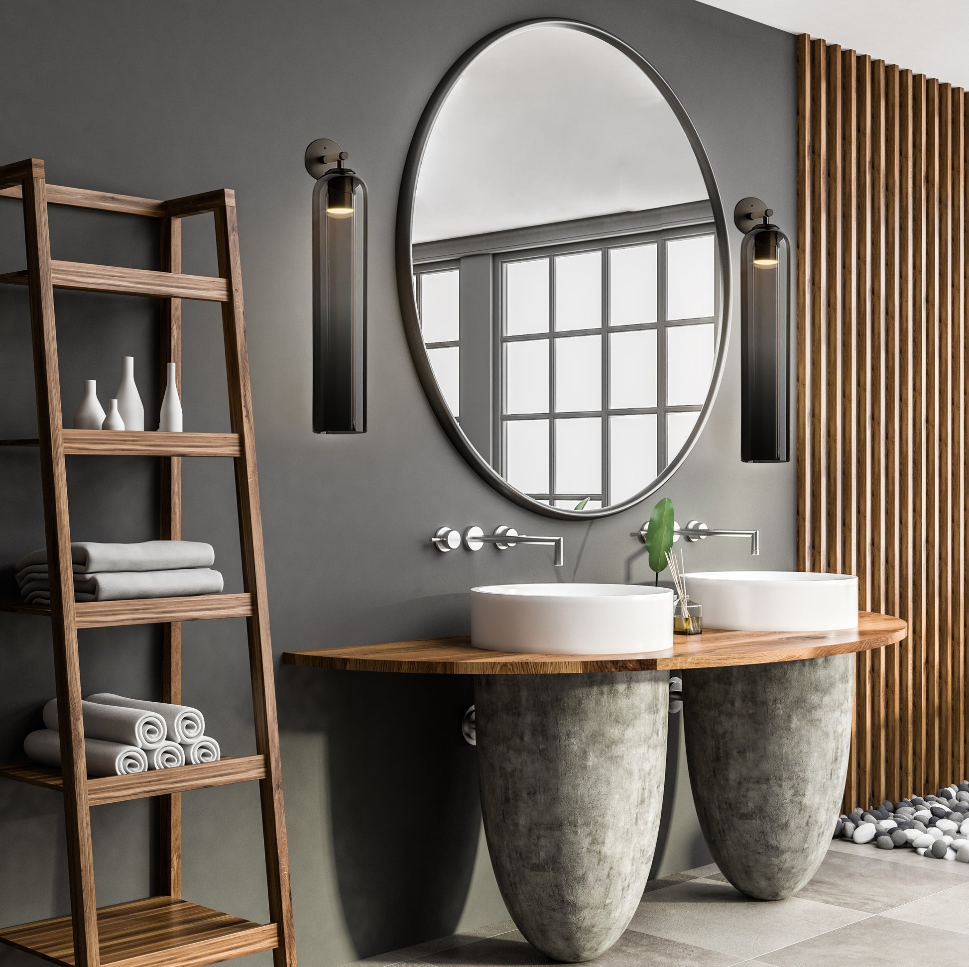 Applique murale moderne Arnvid en verre Noir