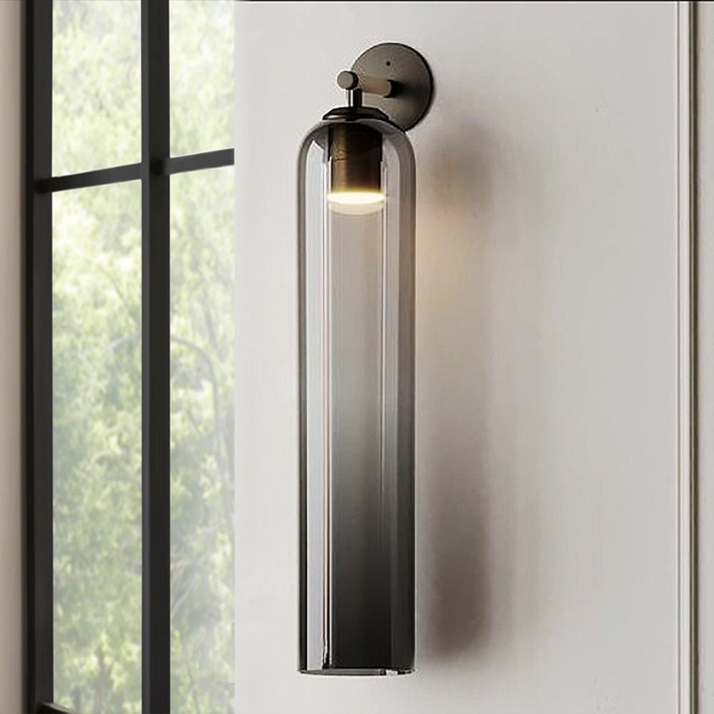 Applique murale moderne Arnvid en verre Sable nickel