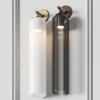 Applique murale moderne Arnvid en verre Sable nickel