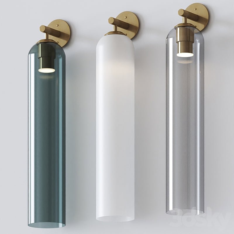 Applique murale moderne Arnvid en verre Sable nickel