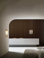 Applique murale moderne Arnvid en verre Sable nickel