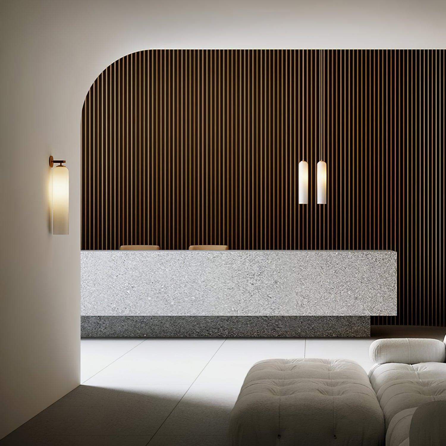 Applique murale moderne Arnvid en verre Sable nickel
