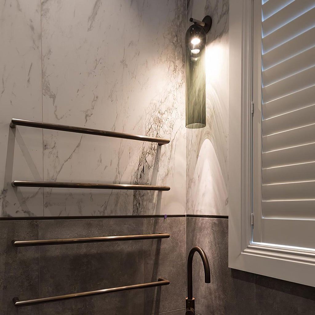 Applique murale moderne Arnvid en verre Sable nickel