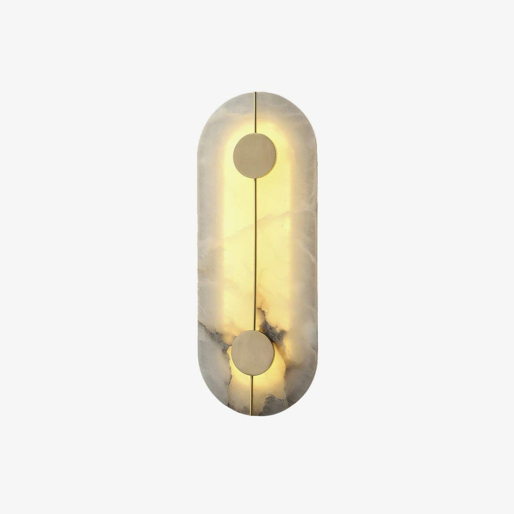 Applique murale moderne Hemsley en Albâtre Blanc et laiton