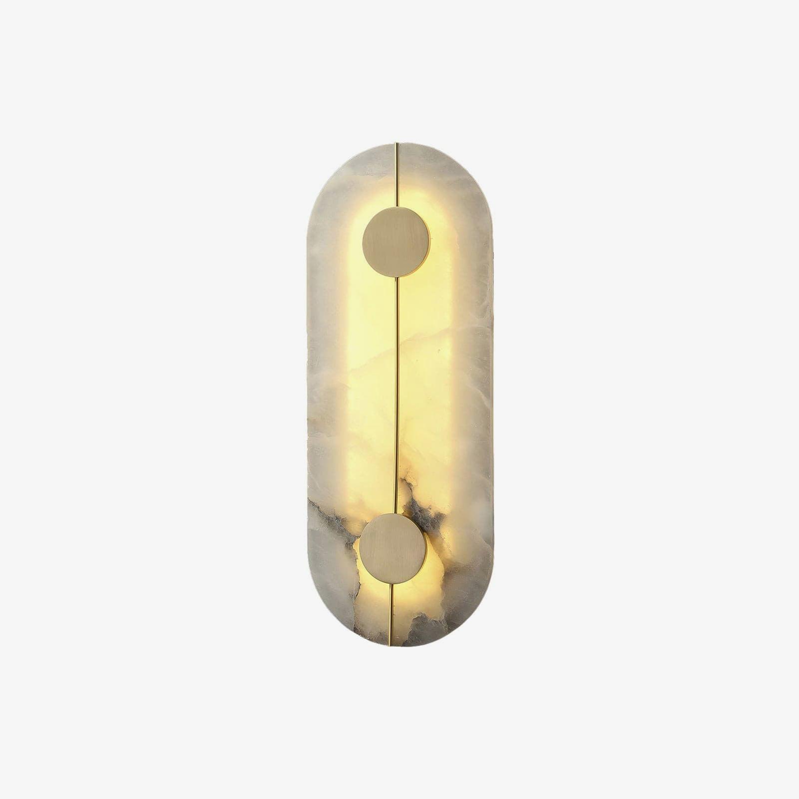 Applique murale moderne Hemsley en Albâtre Blanc et laiton