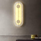 Applique murale moderne Hemsley en Albâtre Blanc et laiton