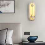 Applique murale moderne Hemsley en Albâtre Blanc et laiton