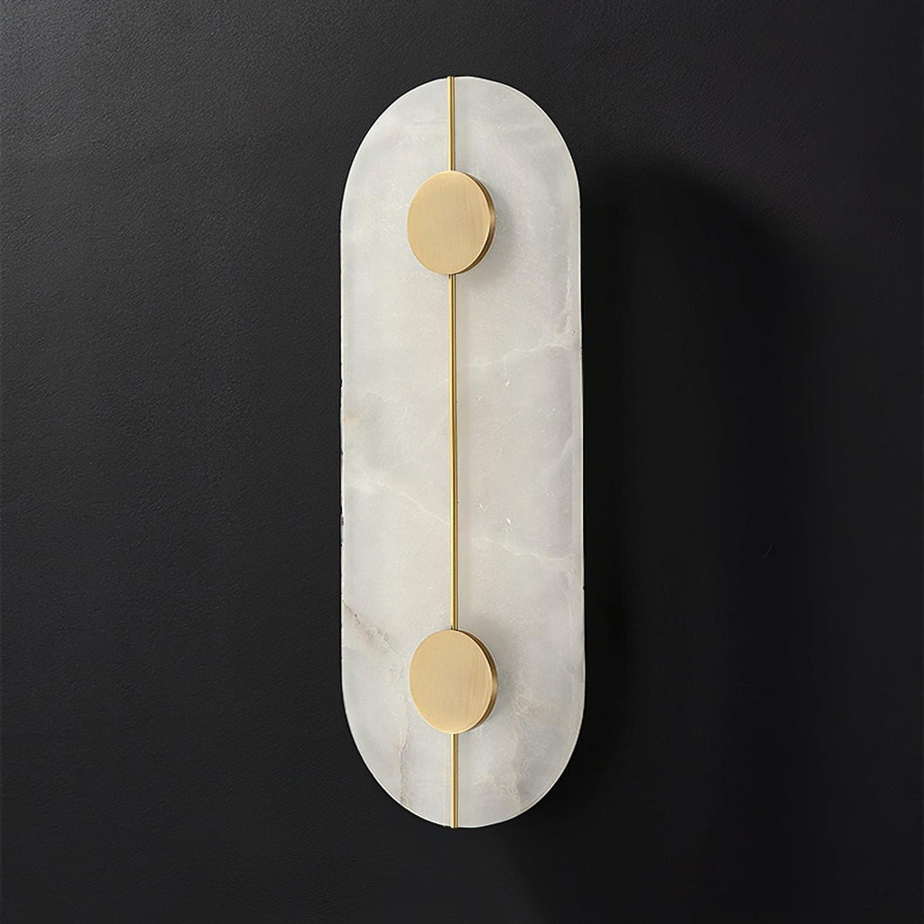 Applique murale moderne Hemsley en Albâtre Blanc et laiton