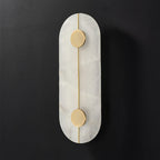 Applique murale moderne Hemsley en Albâtre Blanc et laiton