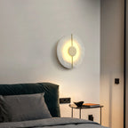 Applique murale moderne Hemsley en Albâtre Blanc et laiton
