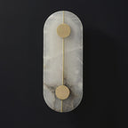 Applique murale moderne Hemsley en Albâtre Blanc et laiton