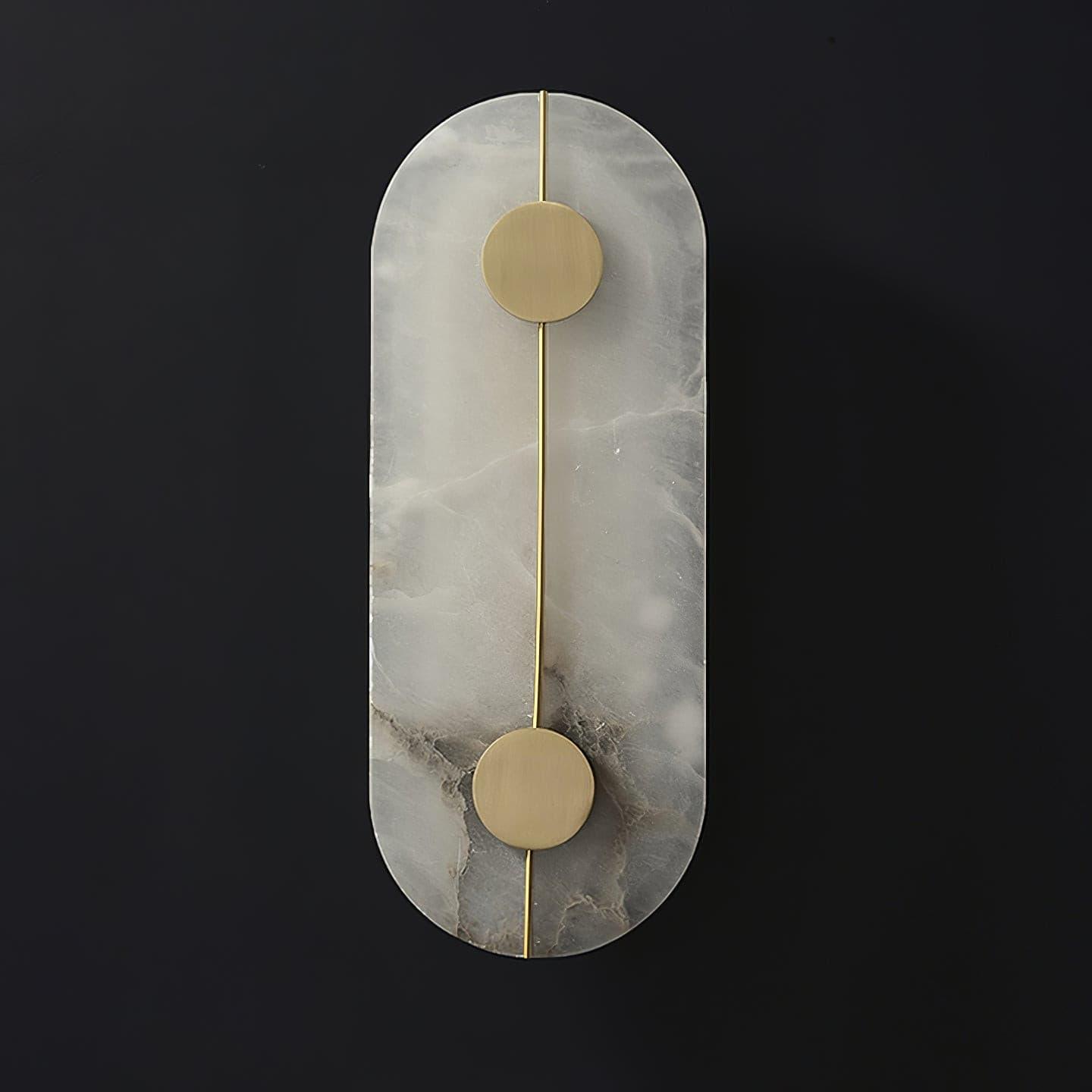 Applique murale moderne Hemsley en Albâtre Blanc et laiton