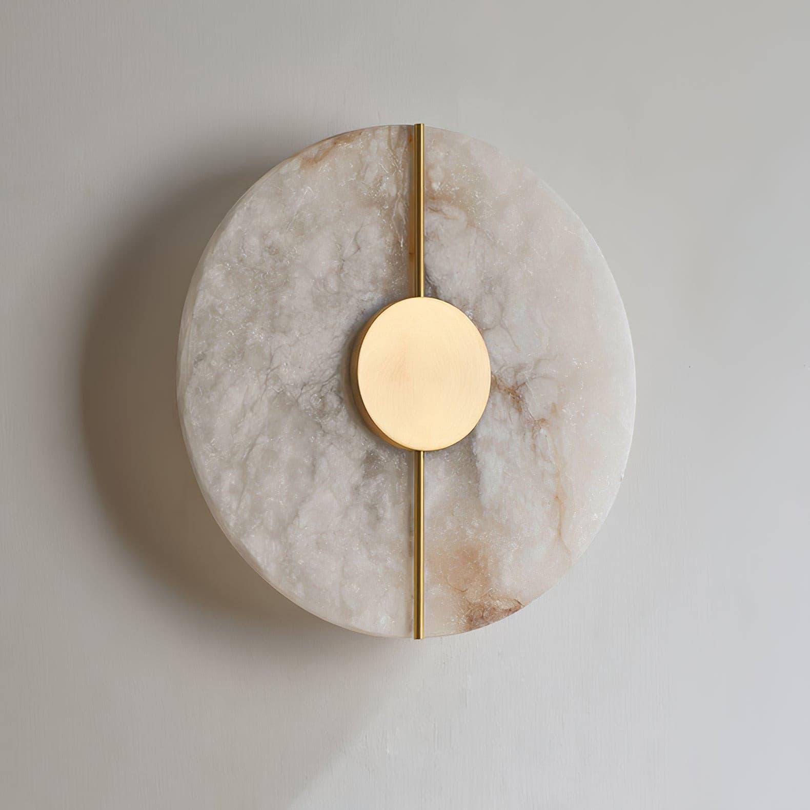 Applique murale moderne Hemsley en Albâtre Blanc et laiton