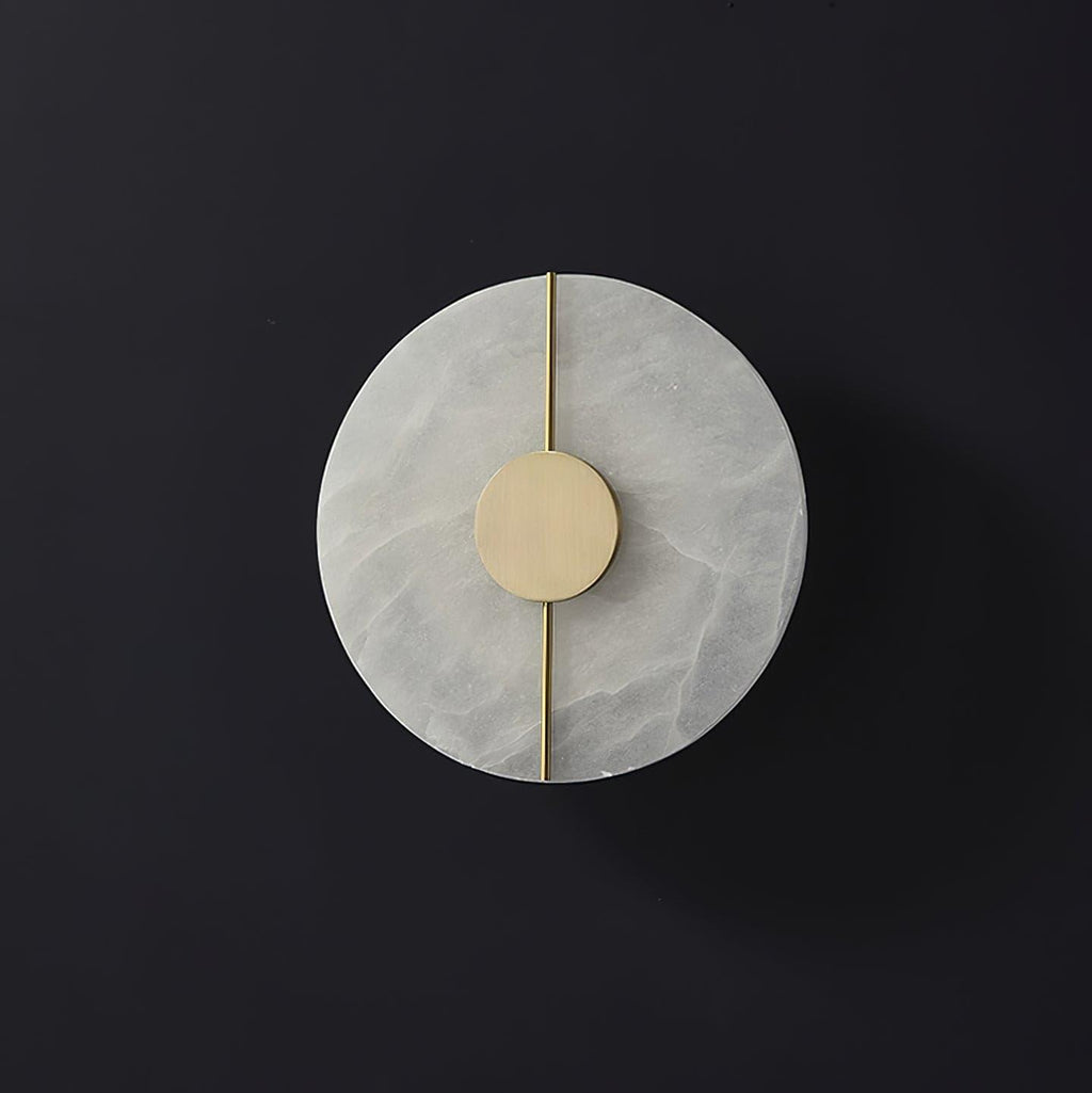 Applique murale moderne Hemsley en Albâtre Blanc et laiton