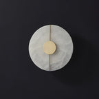 Applique murale moderne Hemsley en Albâtre Blanc et laiton