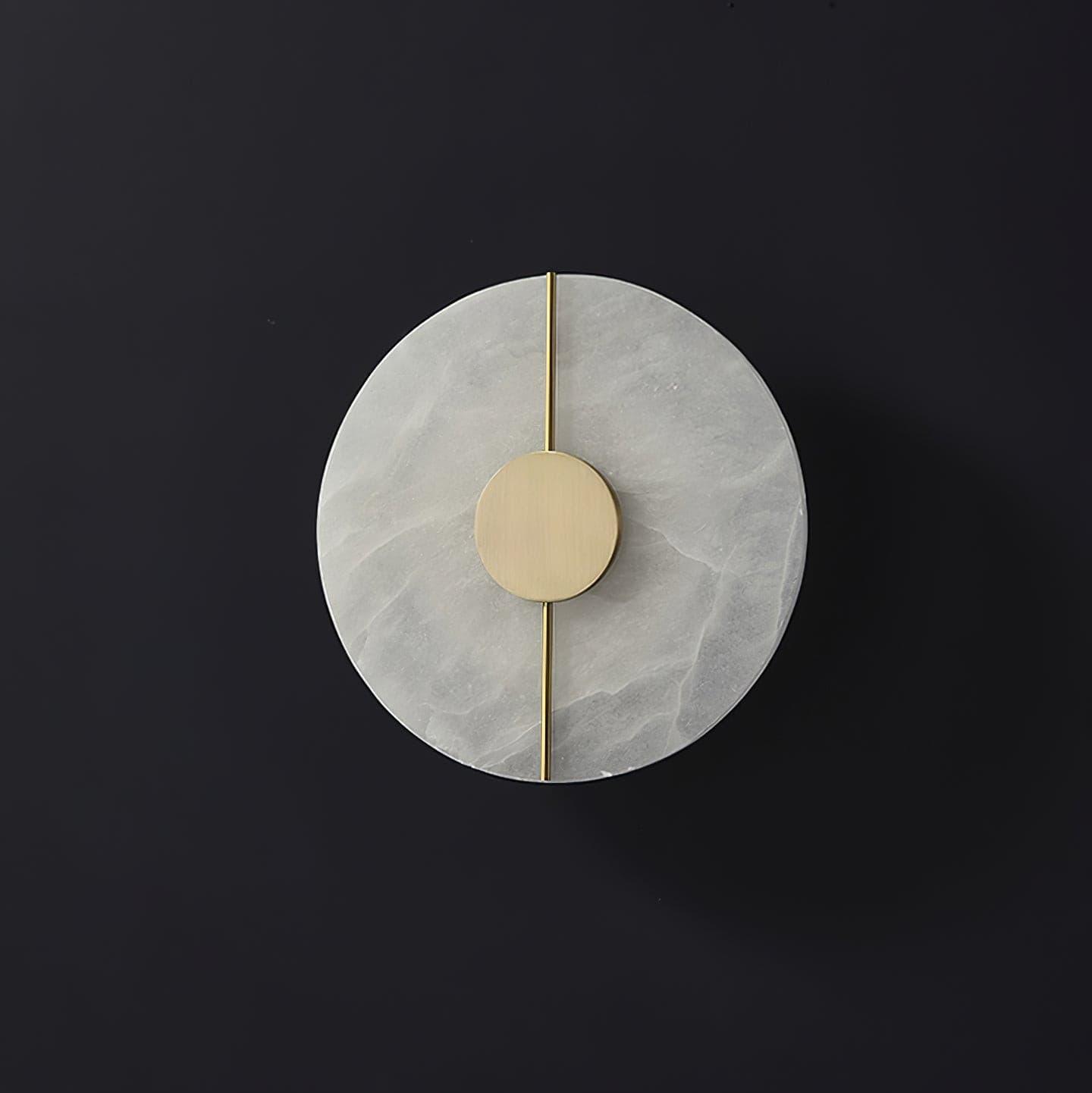Applique murale moderne Hemsley en Albâtre Blanc et laiton
