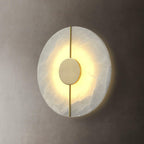Applique murale moderne Hemsley en Albâtre Blanc et laiton