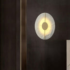 Applique murale moderne Hemsley en Albâtre Blanc et laiton