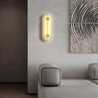 Applique murale moderne Hemsley en Albâtre Blanc et laiton