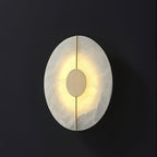 Applique murale moderne Hemsley en Albâtre Blanc et laiton