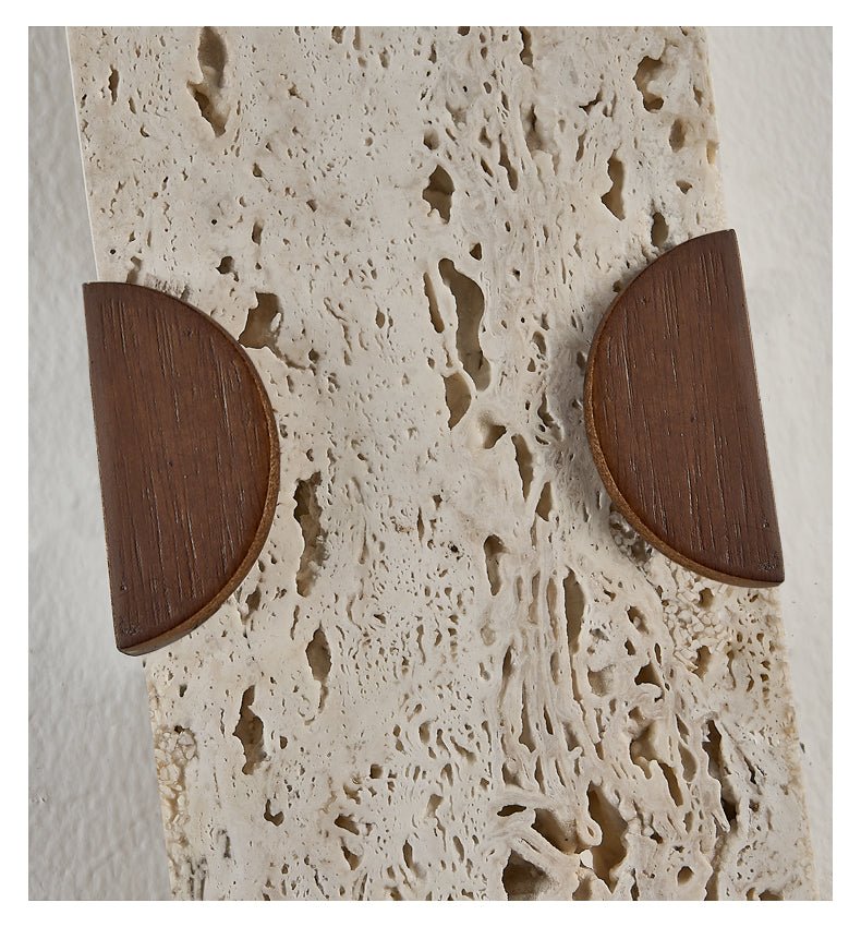 Applique murale moderne Tapio en Noyer et travertin jaune