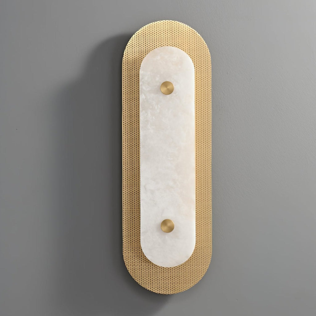 Applique murale moderne Alto en Albâtre Laiton et blanc