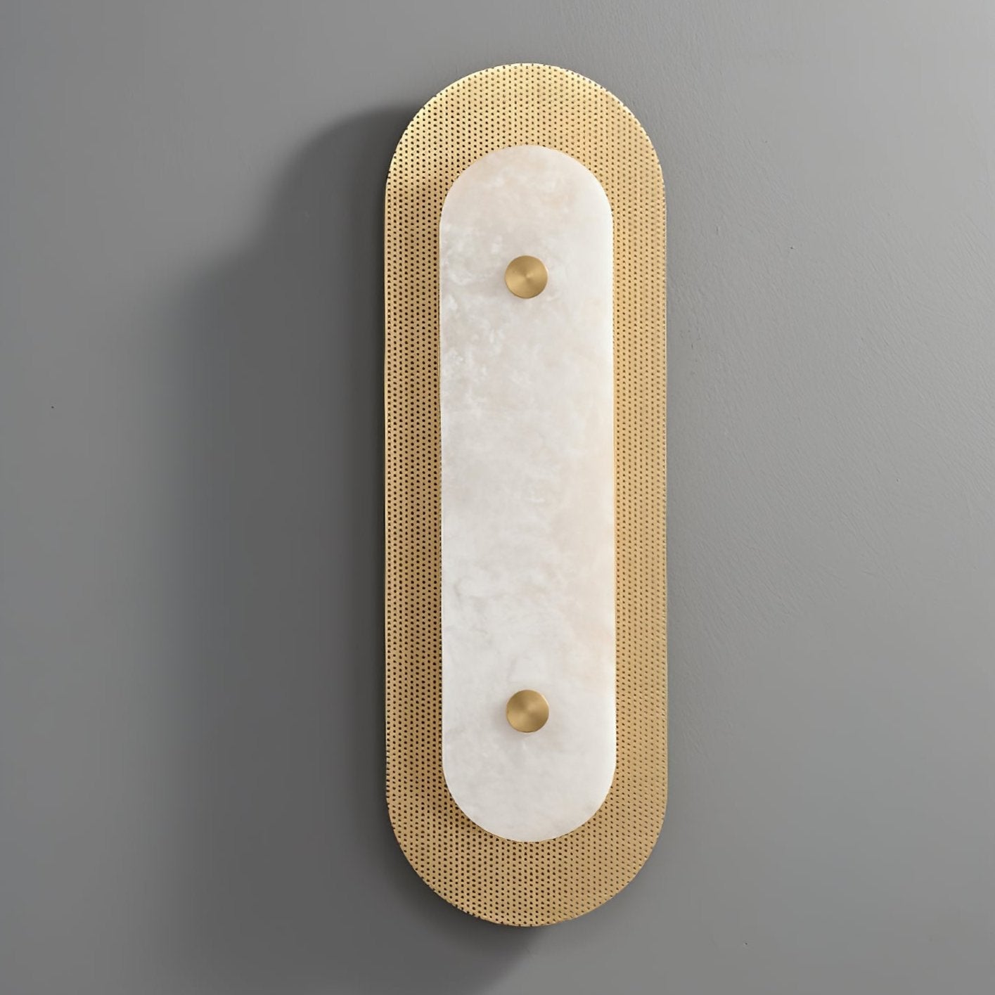 Applique murale moderne Alto en Albâtre Laiton et blanc