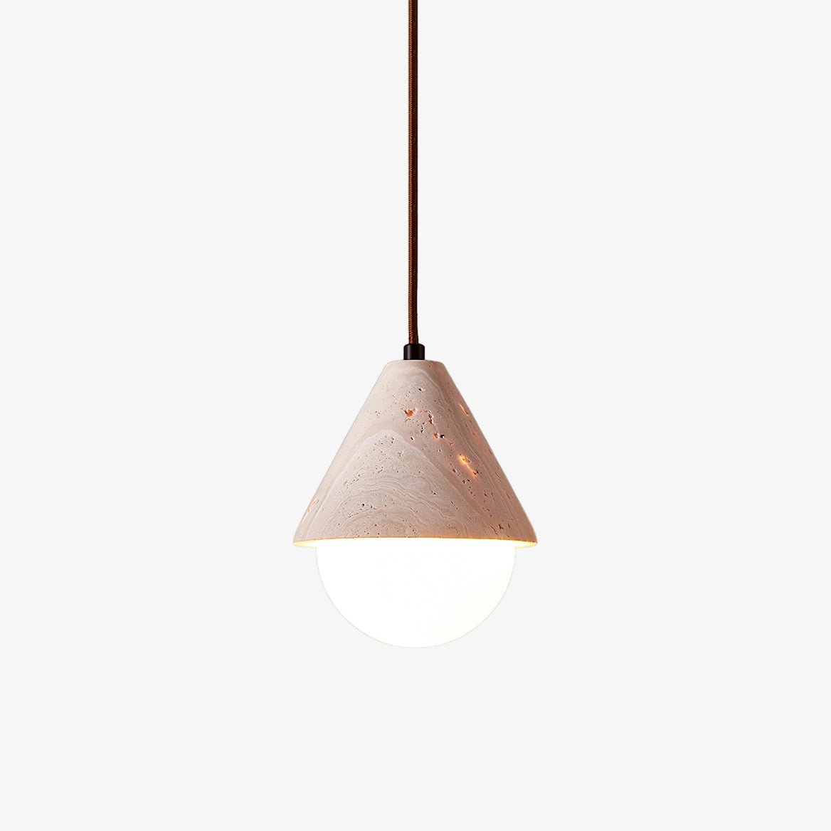 Suspension moderne Stephan en Travertin jaune et blanc