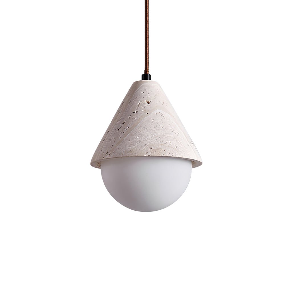 Suspension moderne Stephan en Travertin jaune et blanc
