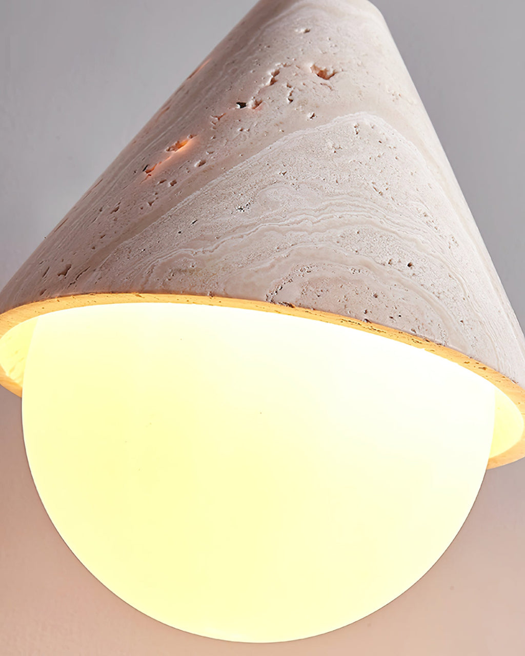 Suspension moderne Stephan en Travertin jaune et blanc