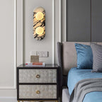 Applique murale moderne Amundi en Marbre, Verre Noir et blanc stripes