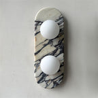Applique murale moderne Amundi en Marbre, Verre Noir et blanc stripes