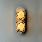 Applique murale moderne Amundi en Marbre, Verre Noir et blanc stripes