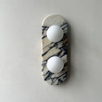 Applique murale moderne Amundi en Marbre, Verre Noir et blanc stripes