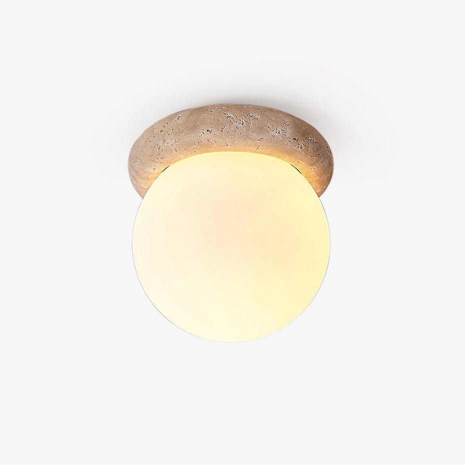 Plafonnier moderne Leaf en Travertin jaune et blanc