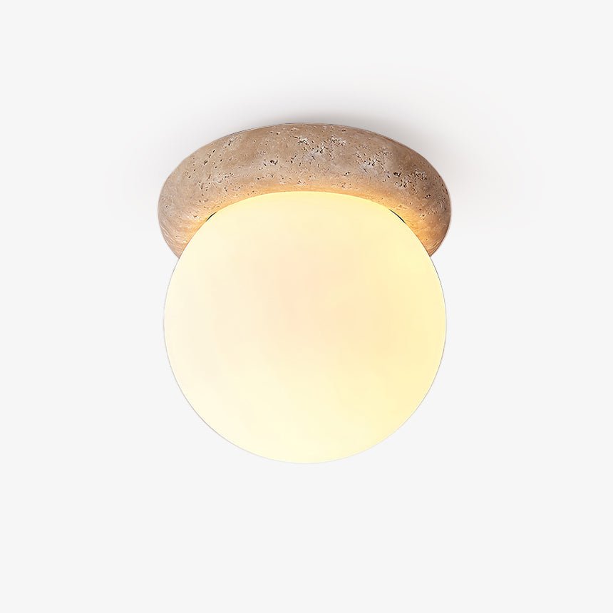 Plafonnier moderne Leaf en Travertin jaune et blanc