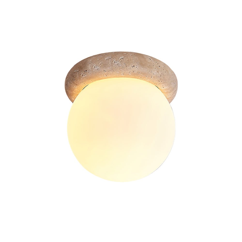 Plafonnier moderne Leaf en Travertin jaune et blanc