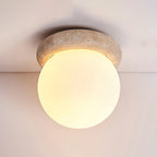 Plafonnier moderne Leaf en Travertin jaune et blanc