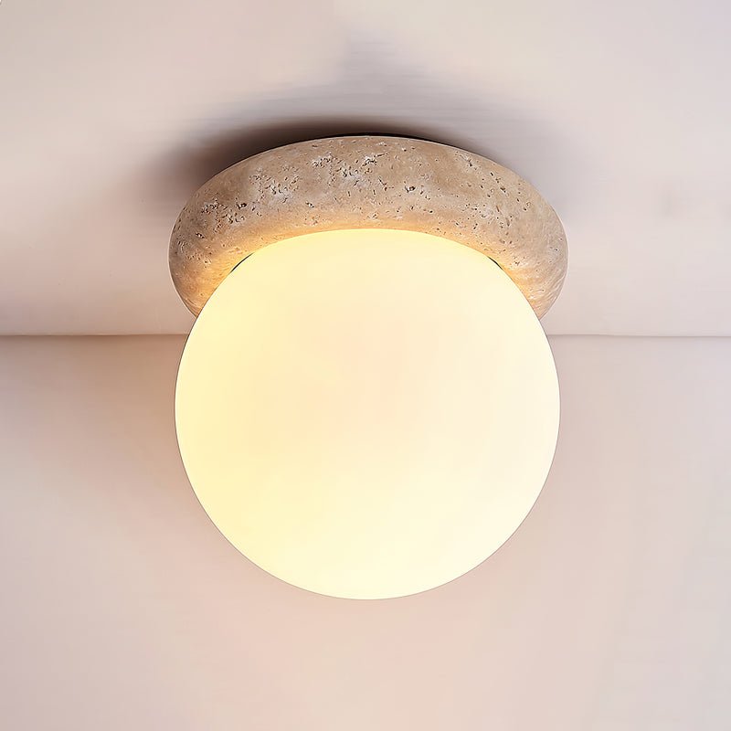 Plafonnier moderne Leaf en Travertin jaune et blanc