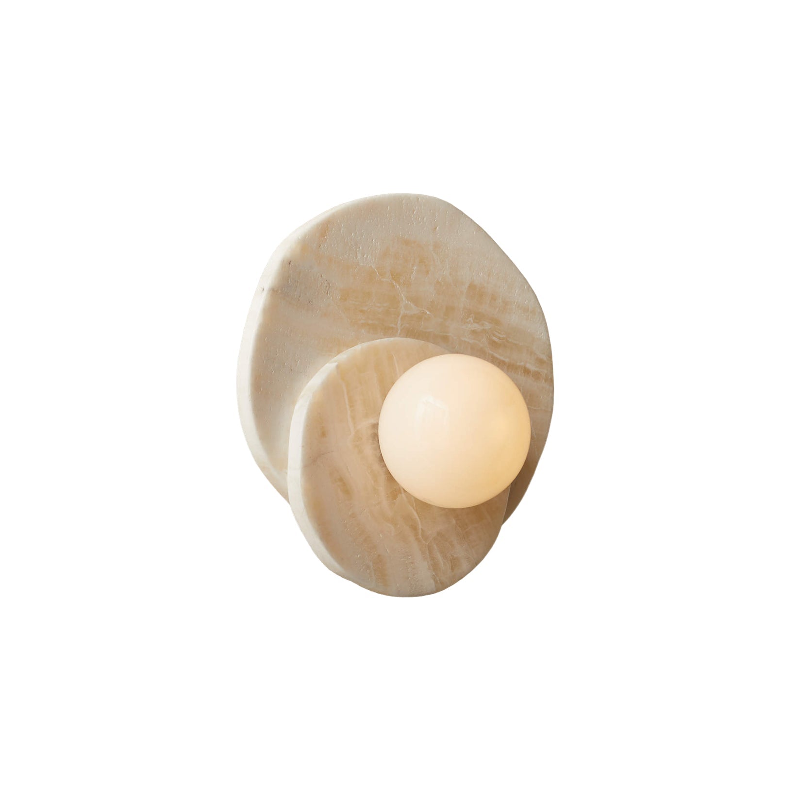 Applique murale moderne Hedvig en pierre, Marbre Beige albâtre