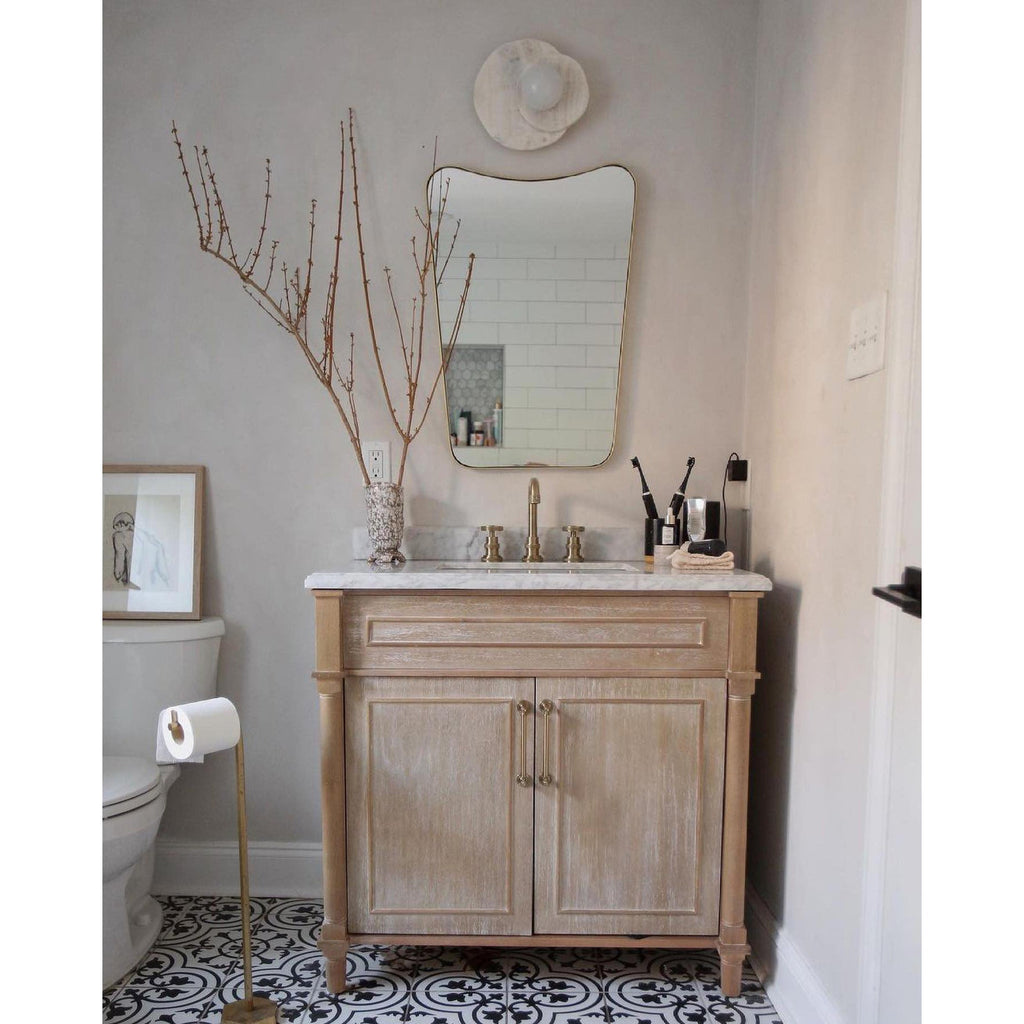 Applique murale moderne Hedvig en pierre, Marbre Beige albâtre