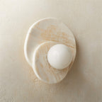 Applique murale moderne Hedvig en pierre, Marbre Beige albâtre