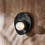 Applique murale moderne Hedvig en pierre, Marbre Beige albâtre