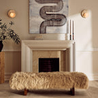 Applique murale moderne Hedvig en pierre, Marbre Beige albâtre