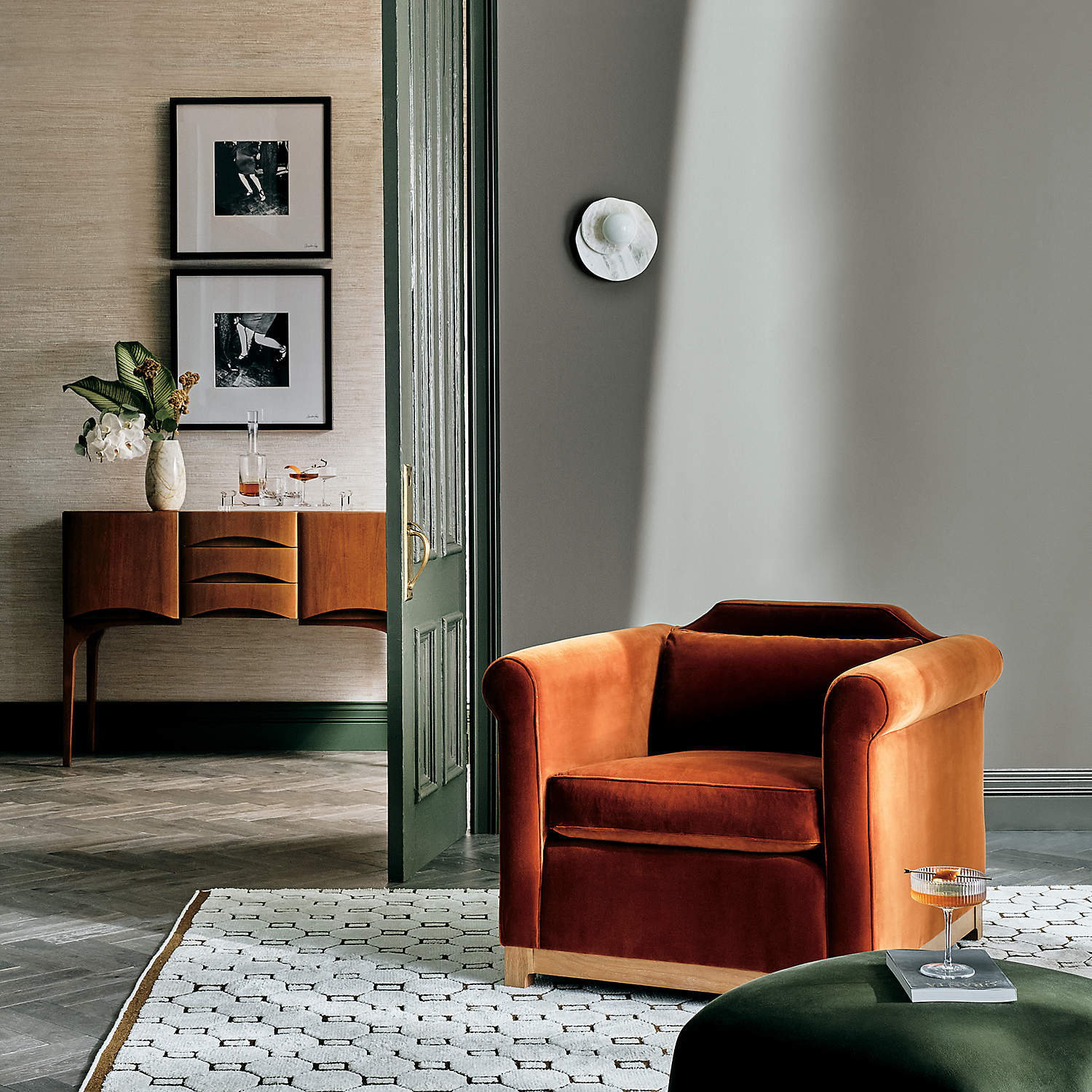 Applique murale moderne Hedvig en pierre, Marbre Beige albâtre